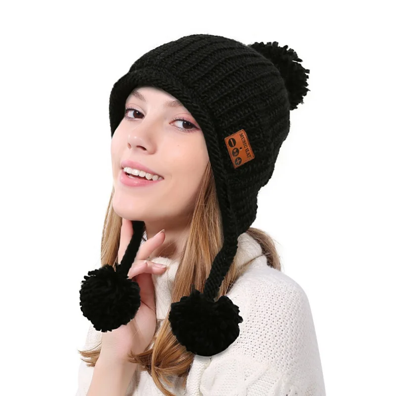 Bluetooth Headphone Winter Hat Warm Music Cap Wireless Earphone Speaker With Mic Sport Hat Headset Smart Cap Headset