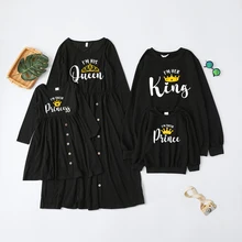 Tenues assorties pour toute la famille, vêtements noirs à manches longues pour mère et fille, T shirt papa garçon et fille, printemps 2022