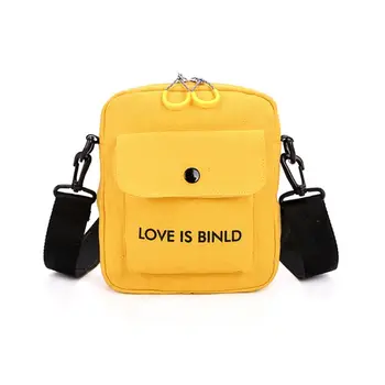 

1PC Unisex Messenger Bag Canvas Small Shoulder Handbags Letter Printing Satchel Casual Crossbody Bags