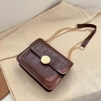 

Stone Pattern PU Leather Crossbody Bags For Women 2021 Small Shoulder Simple Bag Female Luxury Chain Handbags and Purses