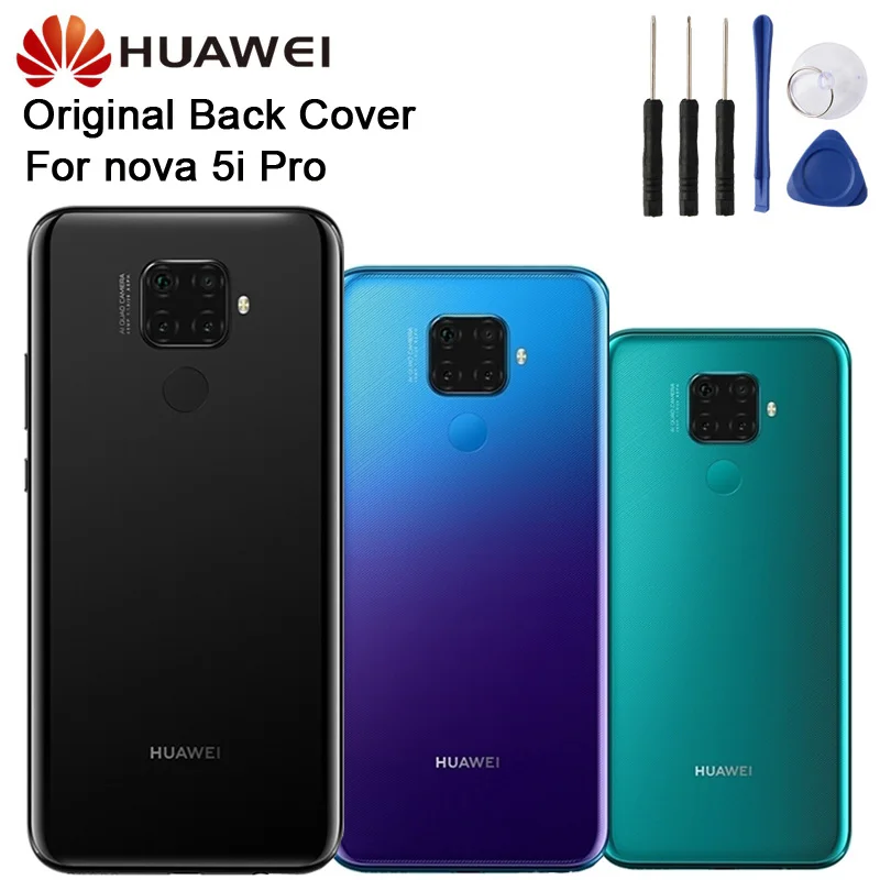 Huawei оригинальный стеклянный Телефон задняя батарея Дверь для Nova 5i Pro телефон