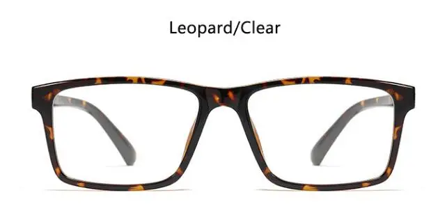 UV400 квадратные очки, оправа для мужчин, мужские прозрачные поддельные очки, модные прозрачные оптические оправы для очков TR90, высокое качество - Цвет оправы: leopard clear
