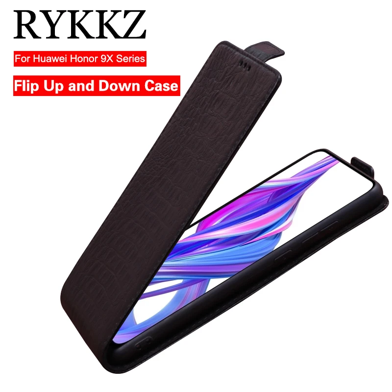 Чехол книжка RYKKZ из натуральной кожи для Huawei Honor 8X 9X Pro защитный мобильный телефон