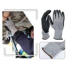 Cut-ножевые износостойкие Нескользящие садовые перчатки защитные пара 90 г Серый