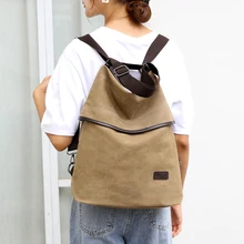 Women Canvas Backpack Tote Solid Design Female Pure Cotton Shoulder Bag Solid Ladies' Folding Shopping Bag Eco Large Handbag