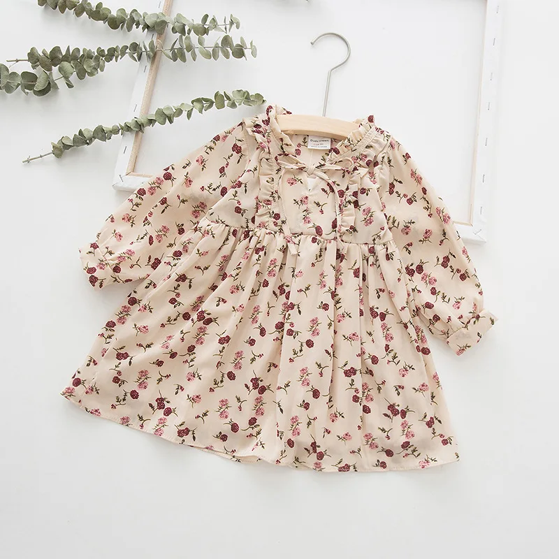 

Fashion Autumn New Kids Dresses for Girls Baby Chiffon Floral Dress Toddler Girl Casual Christmas Dress Vestido Floral Infantil