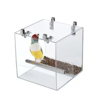 

Bird Feeder Acrylic Automatic Parrot Feeder No Mess Feeding Device Seed Food Container For Small And Medium Sized Birds New