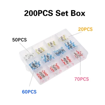 

200Pcs Electrical Wire Connector Insulated Butt Heat Shrink Sordering Terminals Waterproof Solder Sleeve Tube Kit