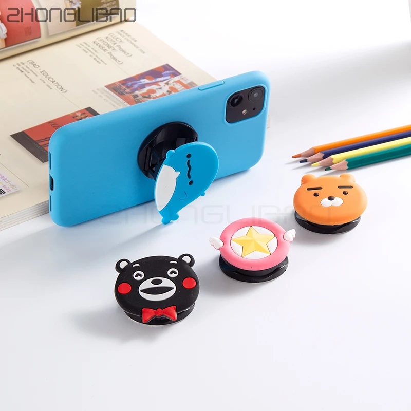 3D Silicone Cartoon Holder Candy Colors Case for Apple IPhone 11 Pro Max 10 X Xs Xr 7 8 6s 6 Plus 5se Cute Stand Phone Cover |