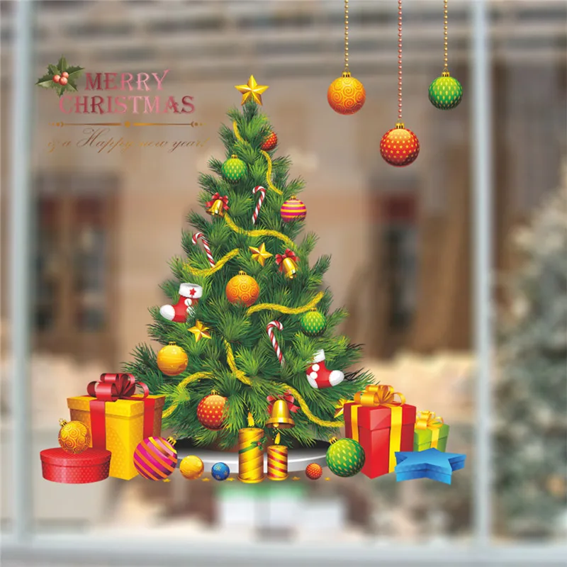 Веселая Рождественская елка наклейки на стену домашний декор праздничный плакат искусство Diy домашняя наклейка растительные плакаты Рождественский подарок