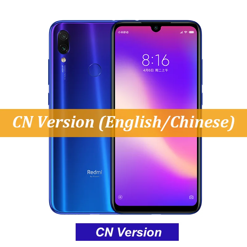 CN Version Blue Xiaomi Redmi Note 7 Pro с глобальной прошивкой, 6 ГБ, 128 ГБ, Snapdragon 675, камера IMX 586, Восьмиядерный экран 6,3 дюйма, FHD, мобильный телефон QC 4,0 - Цвет: CN Version Blue