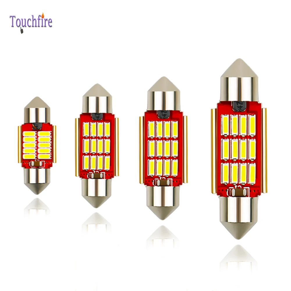 100 шт. Авто C5W гирлянда 4014 12SMD 31/36/39/41 мм Canbus LED Автомобильные лампы для чтения купол