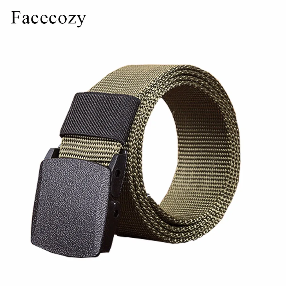 

Facecozy Men Outdoor Canvas Belt Hiking Camping Safety Waist Support Hunting Sports Wearable Breathable Military Tactical Belt