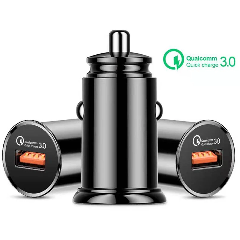Mi ni USB Автомобильное зарядное устройство Quick Charge 3,0 Автомобильное зарядное устройство для телефона для iPhone samsung Xiaomi mi huawei QC3.0 QC Быстрая зарядка для мобильного автомобиля