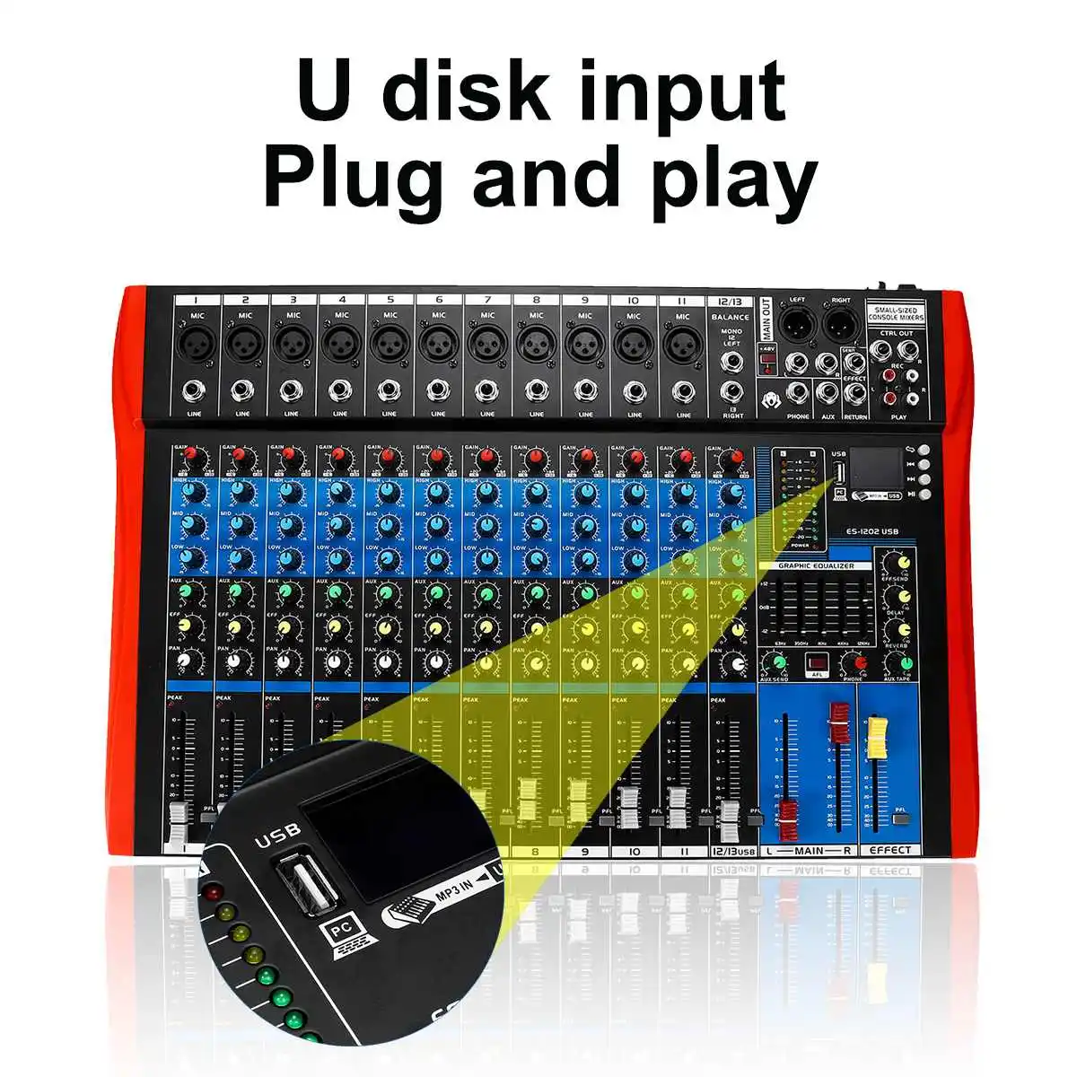  6/8/12 canali Mixing console mixer audio interfaccia mixer digitale bluetooth USB di ricarica Audio