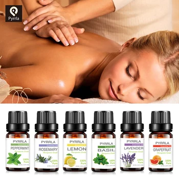 

Pyrrla 10ML Pure Plant Essential Oils For Aromatic Aromatherapy Diffusers Massage Oil Tea Tree Vanilla Lemongrass Oil Body Care