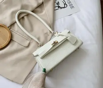 

2020 New Korean Style Crocodile Lock Buckle Portable Bag Female Summer Non-Mainstream Solid Color Shoulder Underarm Bag