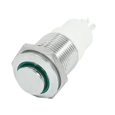 

Green Pilot Lamp SPDT 5-Pin Solder Momentary Actuator Push Button Switch 6V 3A