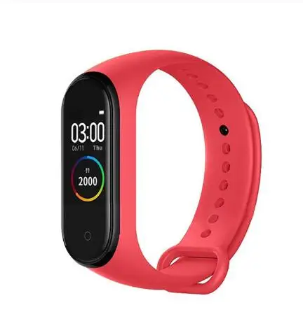 Health Wristband M Smart Band 4 Fitness Tracker Watch Sport Bracelet Heart Rate Blood Pressure Monitor Smartband for android ios - Цвет: Red