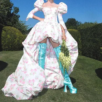 

BERZIMER Women Over Knee Boots Colorful Zip Up Satin Wide Calf Friendly Boots Handmade Cosplay Shoes Woman Large Size 33 42 43