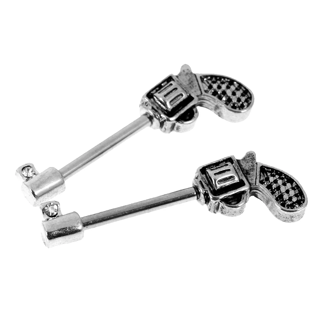 Fashion Nipple Ring Bars Rifle Shape Body Piercing Jewelry Nipple Rings