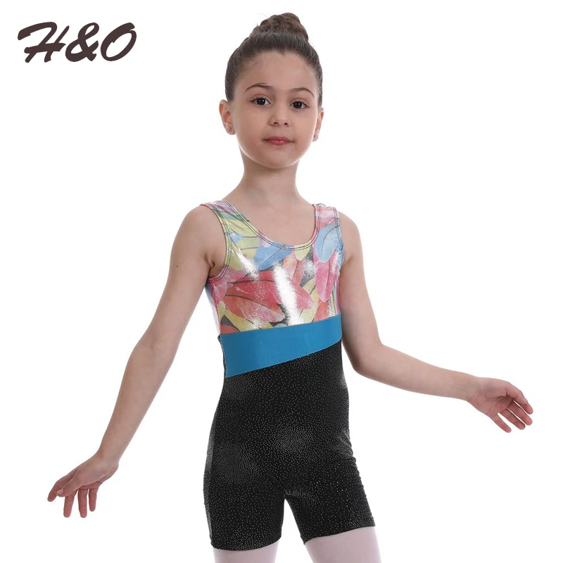 

Kids Girls Toddler Color Printing Leotard Children Teens Rhythmic Gymnastics Sparkly Skate Ballet Dance Costume Unitard For Girl