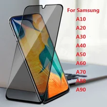 Полное покрытие анти шпион Закаленное стекло протектор экрана для samsung Galaxy A 10 20 30 40 50 60 70 80 90 пленка частный телефон фольга