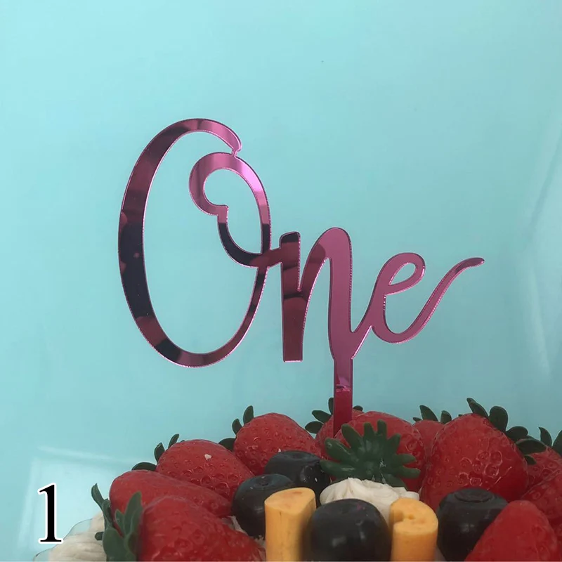 1 Милый WordArt Топпер для торта с одной буквой для детского душа, зеркальный акриловый торт на день рождения, топперы для кекса, украшение для торта на годовщину - Цвет: 1