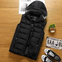 Жилет осень зима мужской жилет с капюшоном верхняя одежда и пальто влюбленные парные Жилеты мужские повседневные жилеты без рукавов плюс размер 8798