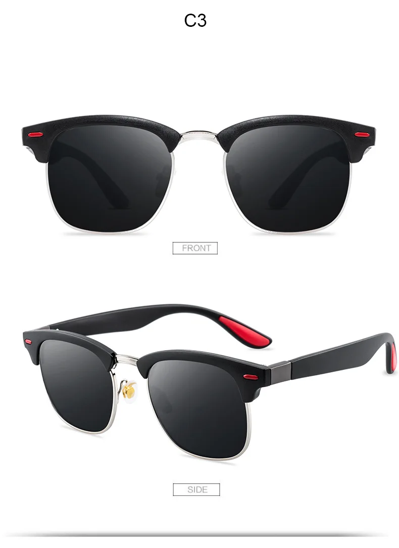 Роскошные сверхлегкие поляризованные солнцезащитные очки для мужчин и женщин, для вождения, квадратный стиль, солнцезащитные очки, мужские очки, UV400 Gafas De Sol - Название цвета: C3