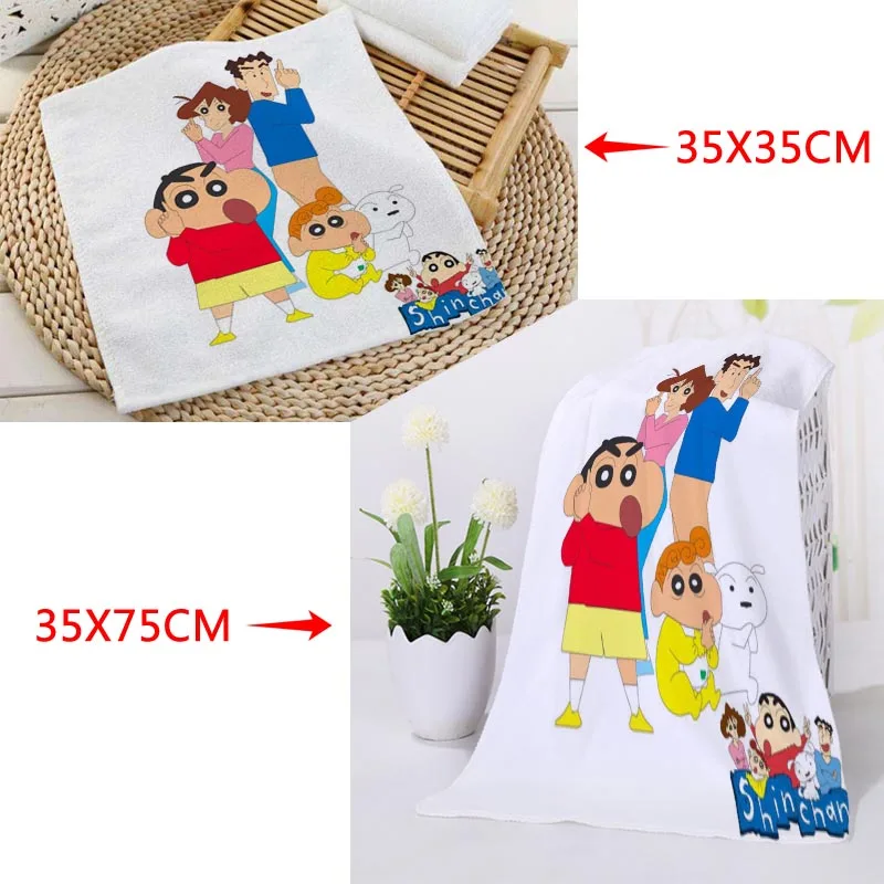 Горячие Пользовательские Crayon Shin Chan печать полотенца s квадратные прямоугольные полотенца Размер 35x35 см 35x75 см хлопок полотенце для лица Ткань индивидуальный логотип - Color: 4