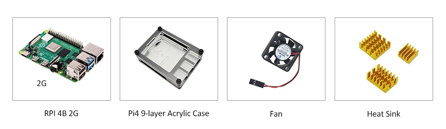 Raspberry Pi 4 Модель B стартовый комплект-1 ГБ/2 ГБ/4 ГБ Оперативная память с Pi 4 B, новинка, для возраста от 9 слоев чехол с вентилятором и радиатор охлаждения комплект