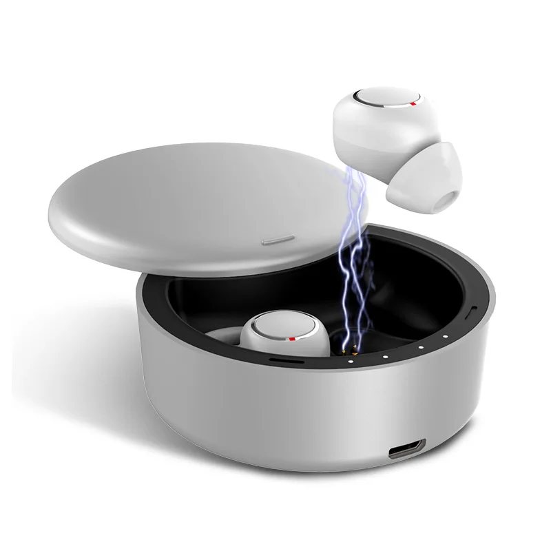 gray-silver Tws наушники Bluetooth стерео беспроводные наушники Спортивная гарнитура с микрофоном Bluetooth наушники для xiaomi redmi наушники - Цвет: gray-silver
