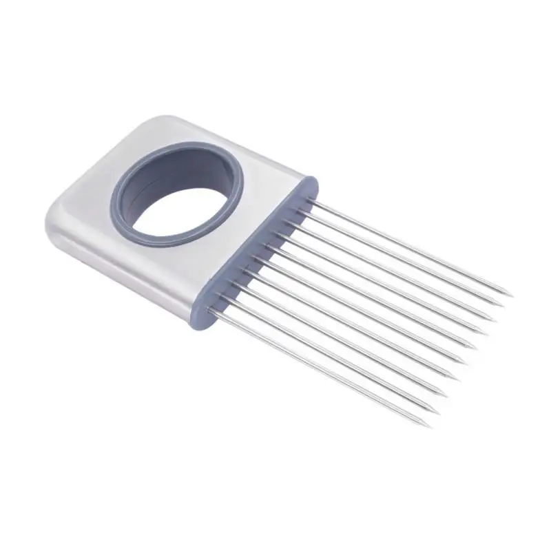 1pc Stainless Steel Onion Holder Slicing Non-Slip Vegetable Cutter Slicer Tomato Cutter Meat Fork Kitchen