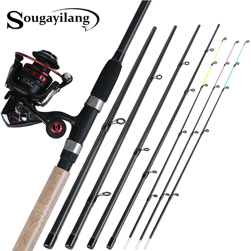 

Sougayilang 6 Section 3m M Power Carbon Fiber Spinning Fishing Rod with 13 +1BB Carp Fishing Reel Spinning Reel Combo Pesca