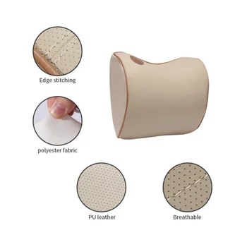 

Car Leather Neck Pillow Super Soft Space Memory Foam Auto Seat Cover Head Neck Rest Cushion Headrest Pillowfff