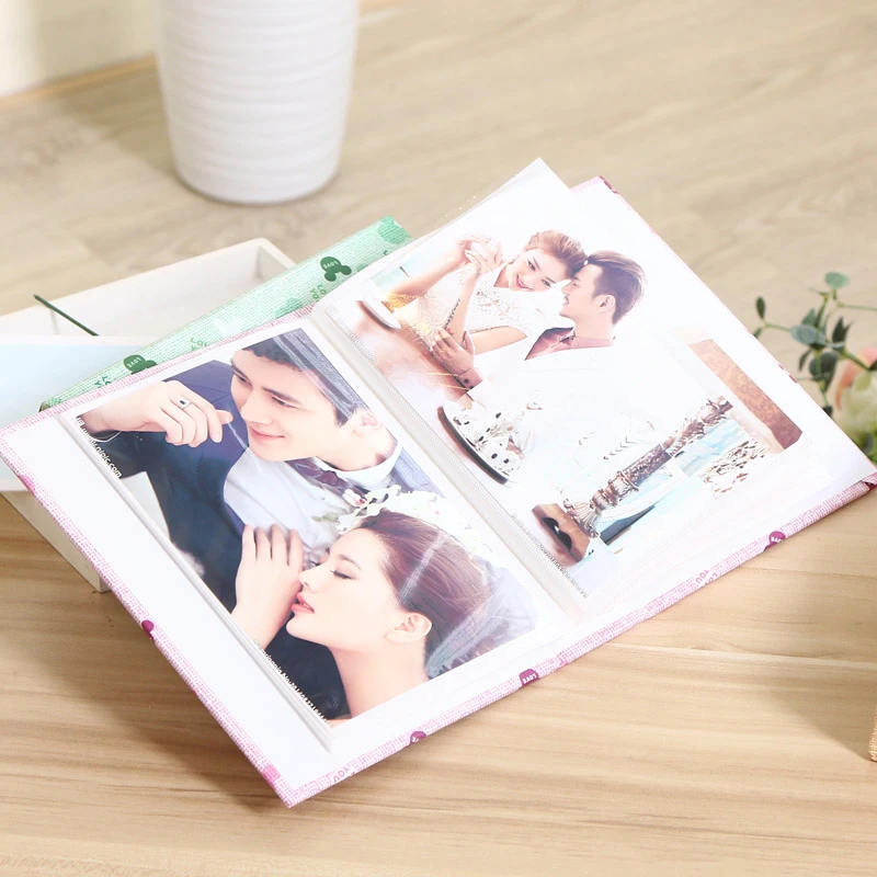 

100 Pockets Interleaf Type Photo Album 7 inch DIY Scrapbooking Wedding Baby Picture Storage Album Case Gifts
