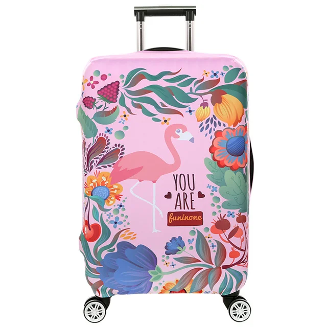 Flamingo B Чехол для дорожного чемодана Фламинго животных печати походная Коробка Набор для путешествий Чехол Крышка для защиты от пыли чемодан на колёсиках эластичное покрытие 20/24/28/30 дюймов - Цвет: Flamingo B