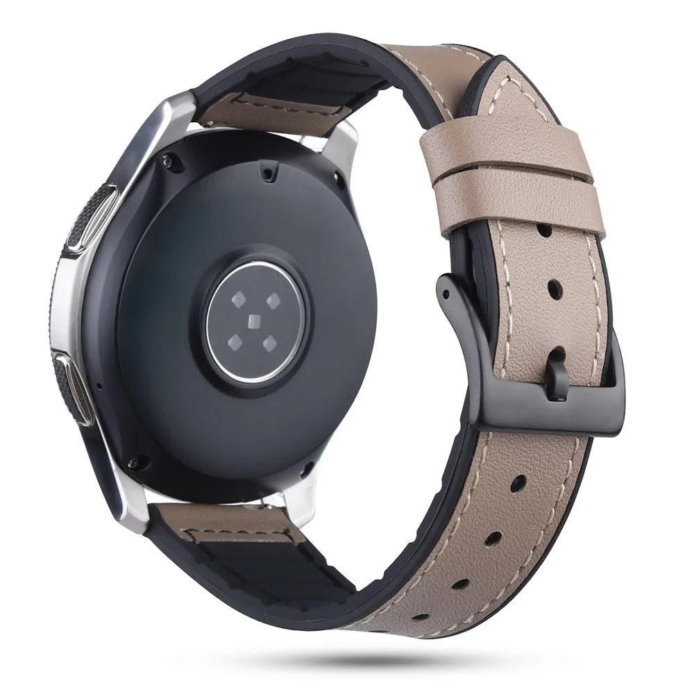 20 мм 22 мм Ретро силиконовый кожаный ремешок для samsung Galaxy Watch 42 мм/46 мм/Active 2-1/gear S3 Frontie/классический браслет ремень