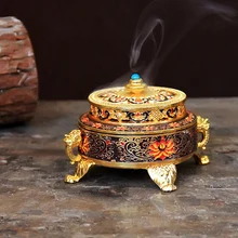 Лучший держатель для благовоний, Тибетский Стиль, окрашенный эмалированный сплав, катушка для благовоний, украшение дома, офиса, подарок, красный цвет