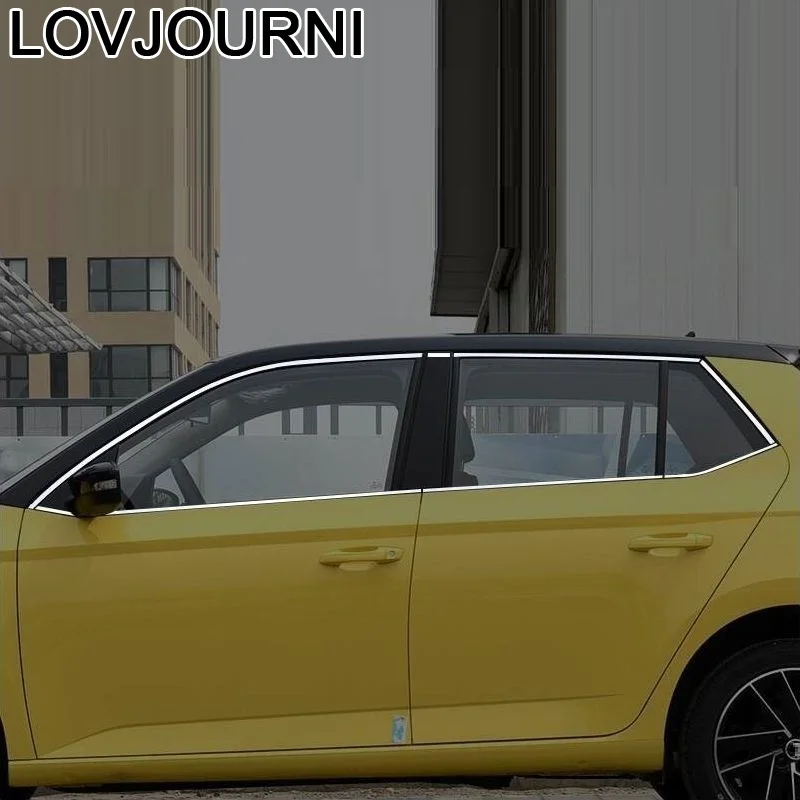 Окно автомобиля наружное Авто хром Automovil яркие блестки украшения протектор отделка Аксессуары 15 16 17 18 19 для Skoda Fabia