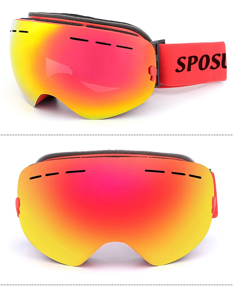 SPOSUNE лыжные очки магнитные двухслойные поляризованные линзы лыжные очки для катания на лыжах противотуманные ветрозащитные УФ очки для сноуборда уличные снежные