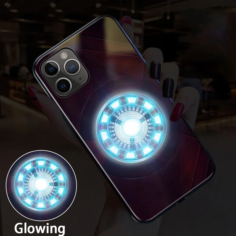 Для IPhone X XR XS Max и iPhone 11 Pro Max чехол для телефона Голосовая активация светящаяся Защитная пленка для сотового телефона задний Чехол