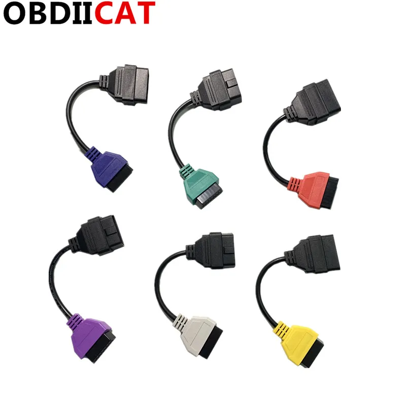 Диагностический Кабель адаптер FiatECUScan OBD2 6 цветов|Кабели и коннекторы для