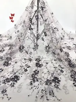 

Pretty French tulle lace cloth African net lace fabric for fashion dress PAN289(5yards/lot) multi color