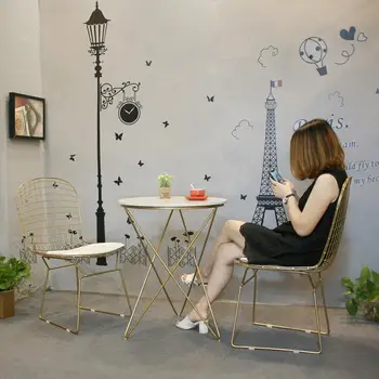

Net red casual tea shop table and chair combination three-piece simple baking balcony small coffee table coffee table and c