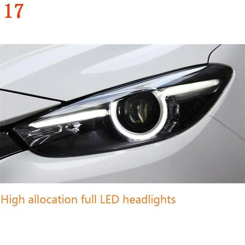 Neblineros Led Para Авто дневные ходовые Боковые указатели поворота передние противотуманные фары автомобильные фары в сборе для Mazda Axela