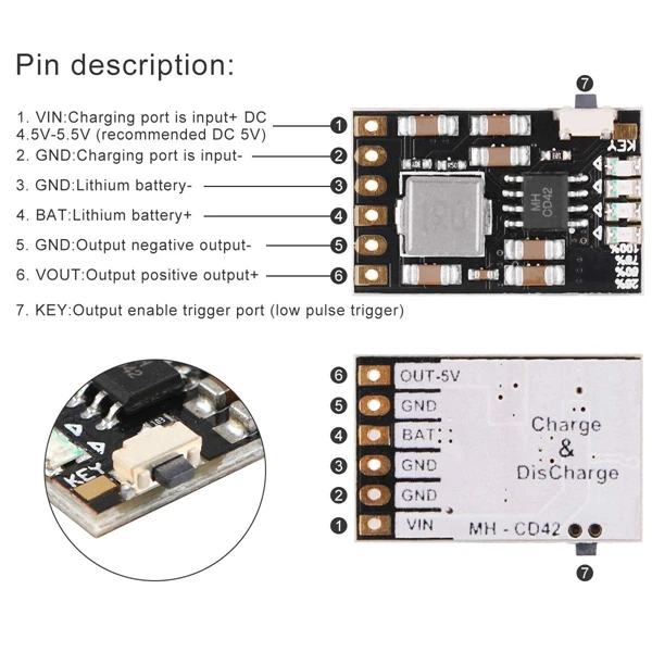 6 шт 2A 5V заряда разряда встроенного модуля 3 7 V 4 2 для 18650 Литий Батарея НАДУВА
