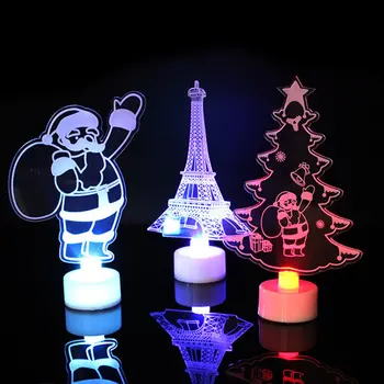 

Creative Santa Claus Led Night Light Colorful Flash Acrylic Light 3d Stereo Night Light Toy Gift Style Random Sent