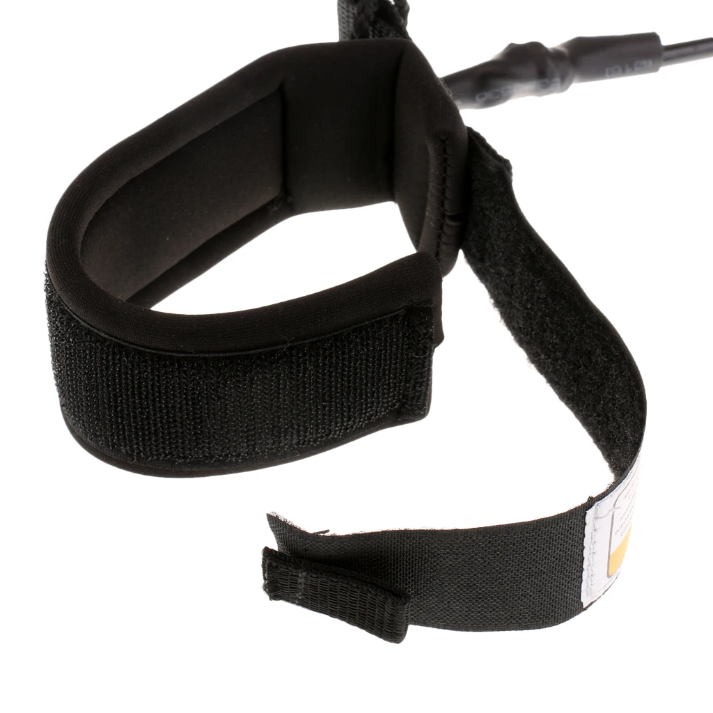 Surfboard Longboard Leash 5' Coiled Stand-Up Paddle Board Leash SUP - Black